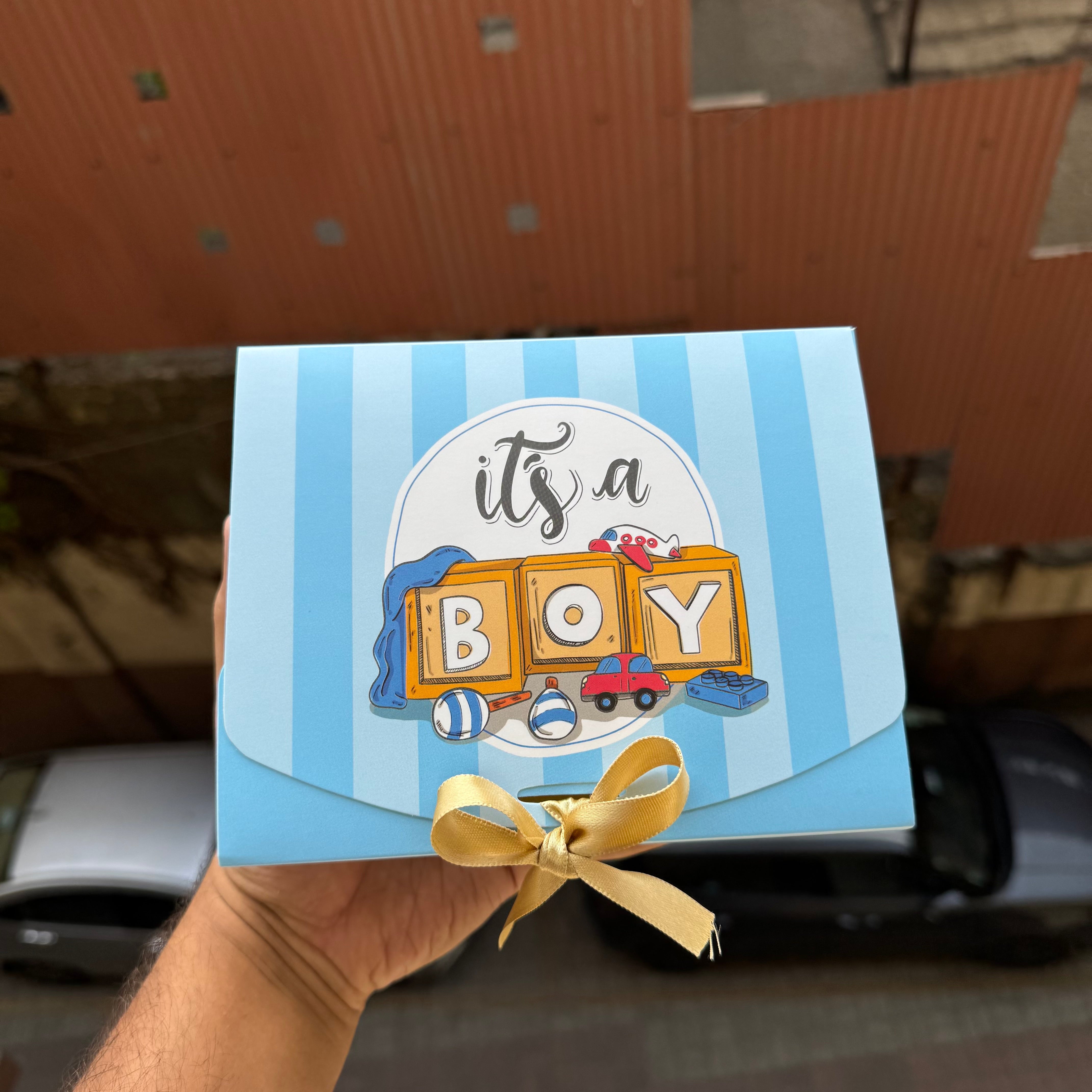 Baby Boy Announcement Hamper Box