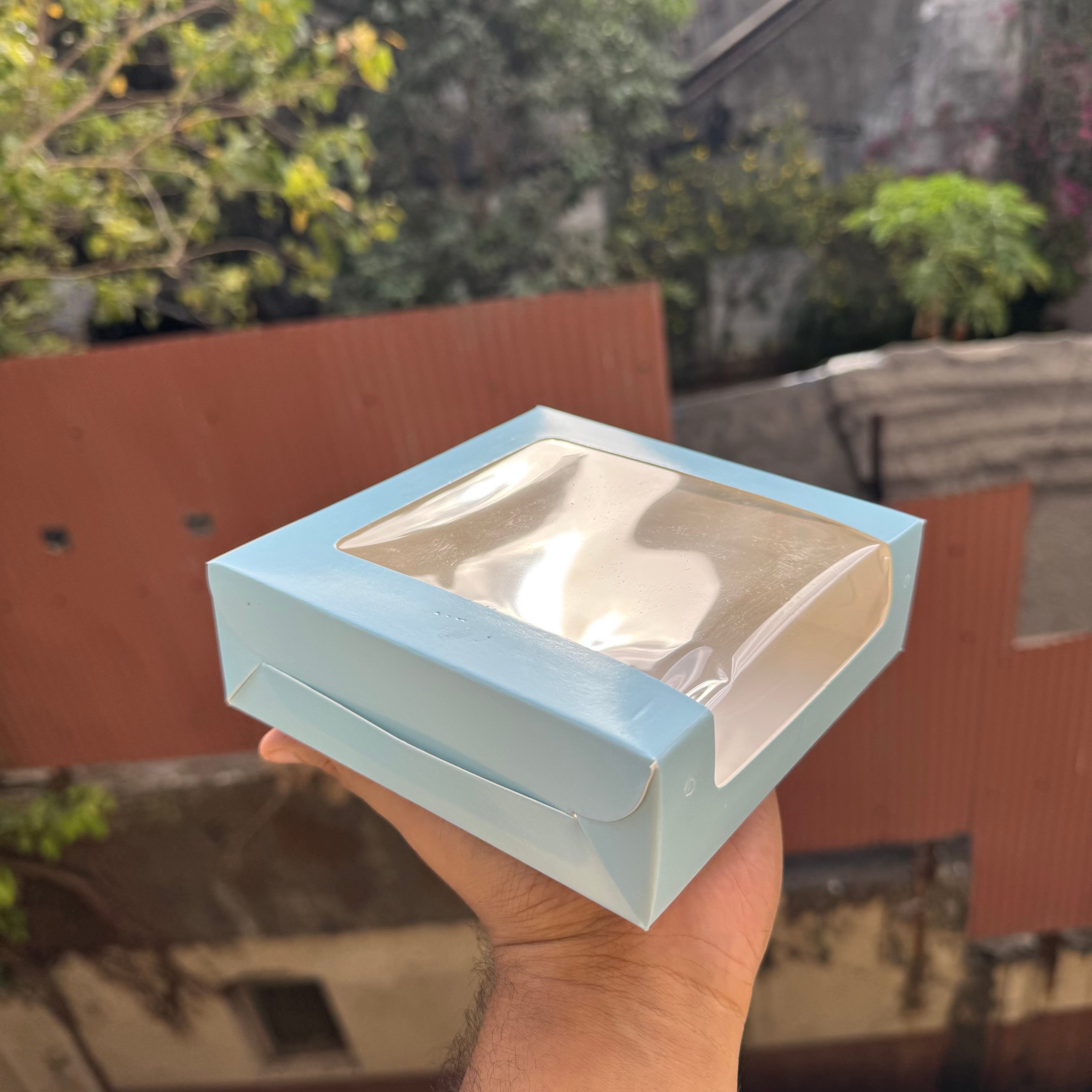 4 Brownie L Shape Window Box Blue (10pc)