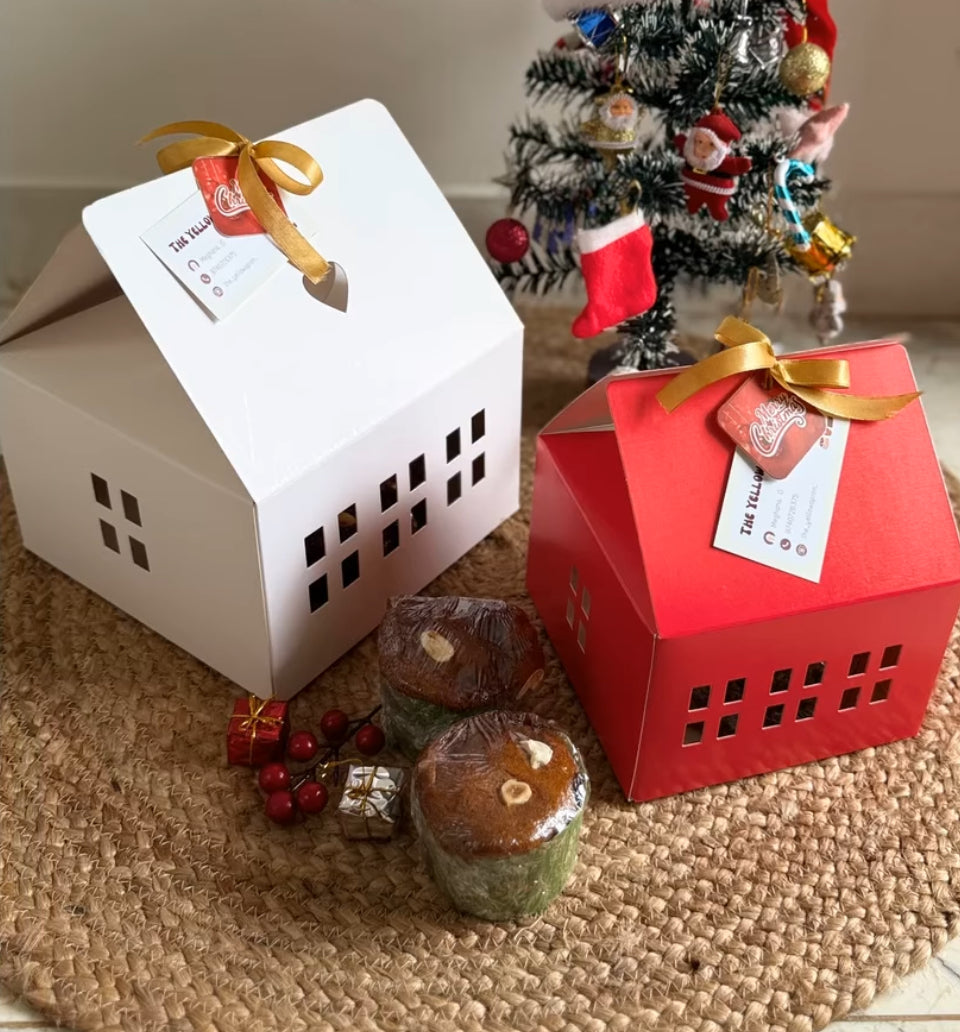 House Hamper / Tea Cake Box - Valentine Special (10pc) • White - 8x8x4inch