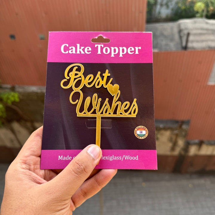 Best Wishes - 4inch Acrylic Cake Topper • SVN