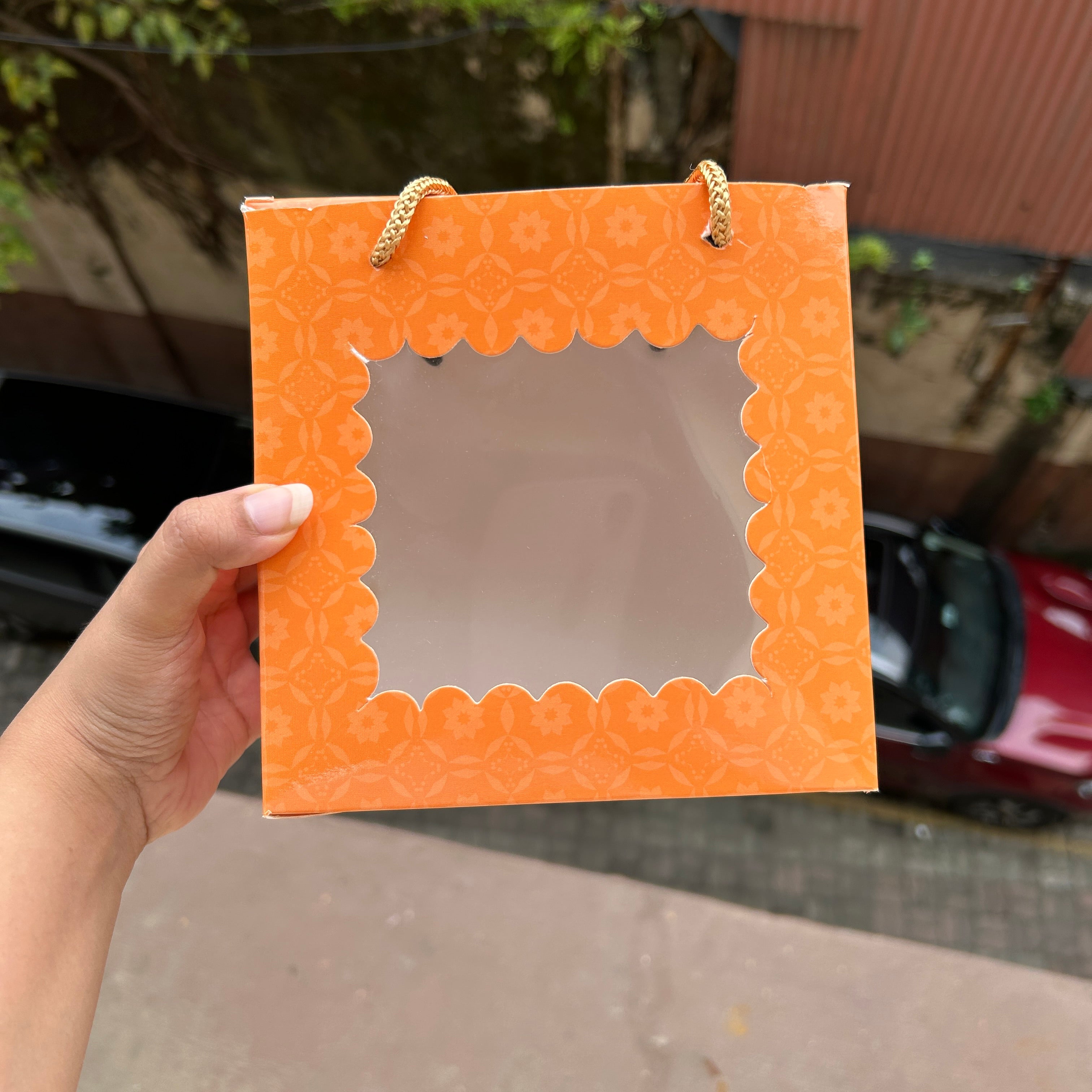 Festive Hamper Bag 6x6x4inch (10pc) | Tangerine