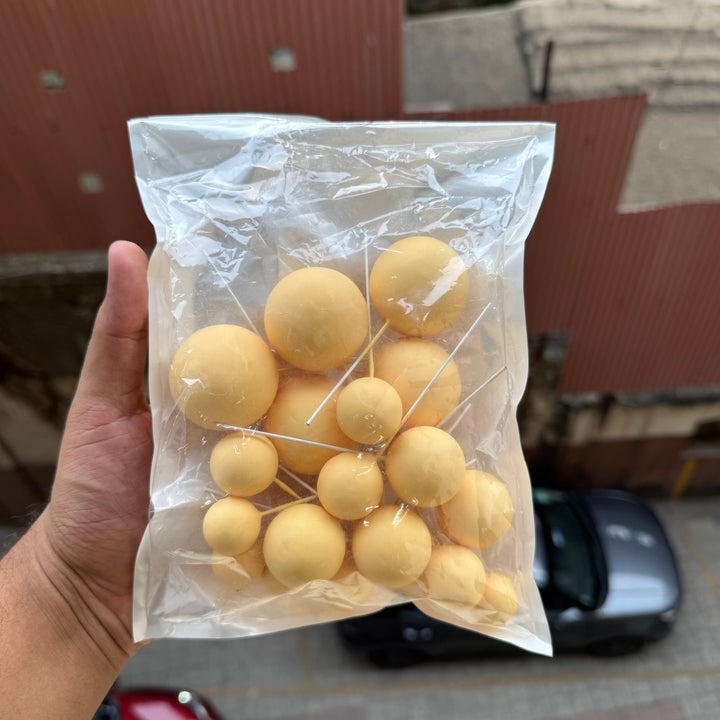 Pastel Faux Ball - Butter Yellow