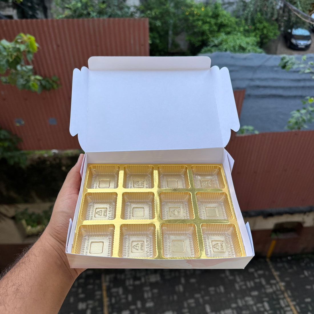 Rakhi 12 Cavity Chocolate Box (With Cavity) - 10 pc Set • 12Cavity Size