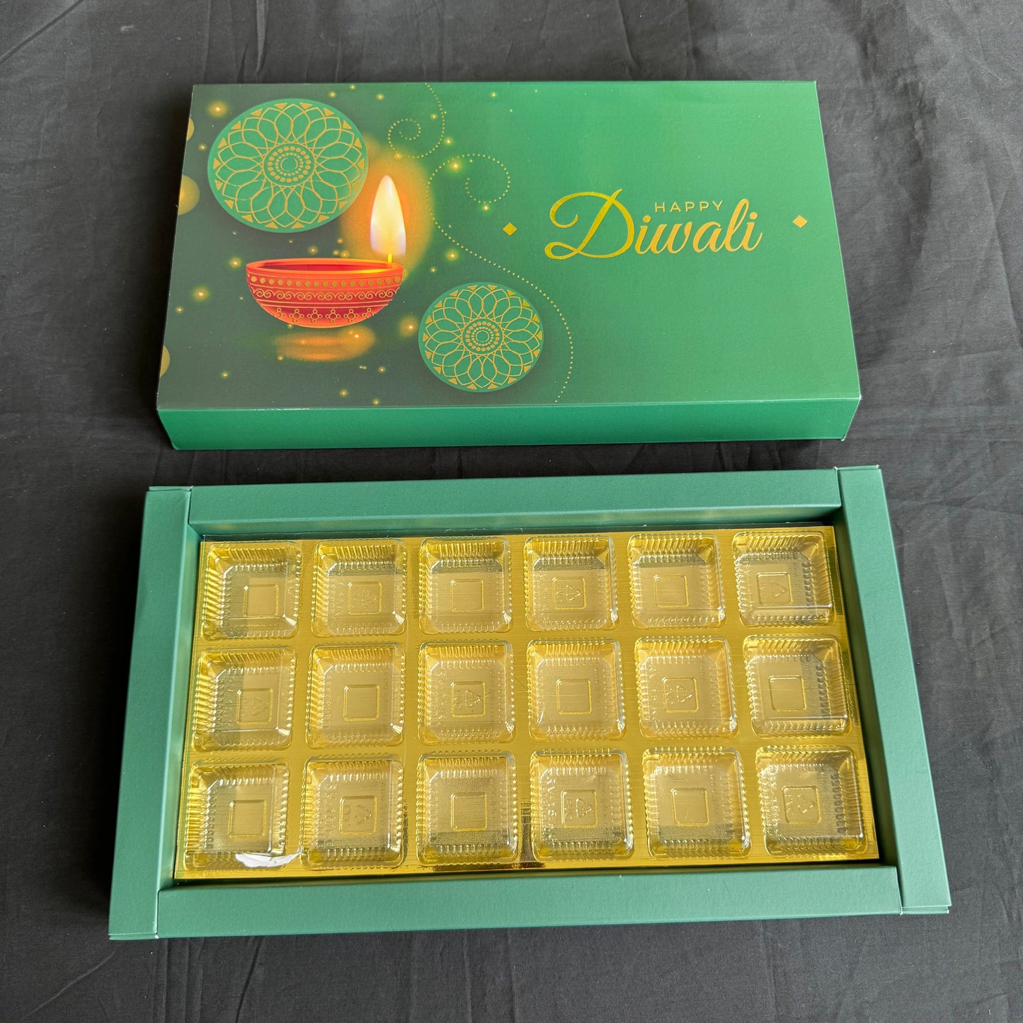 Diwali Foiled 18 Cavity Slider Box (10pc)