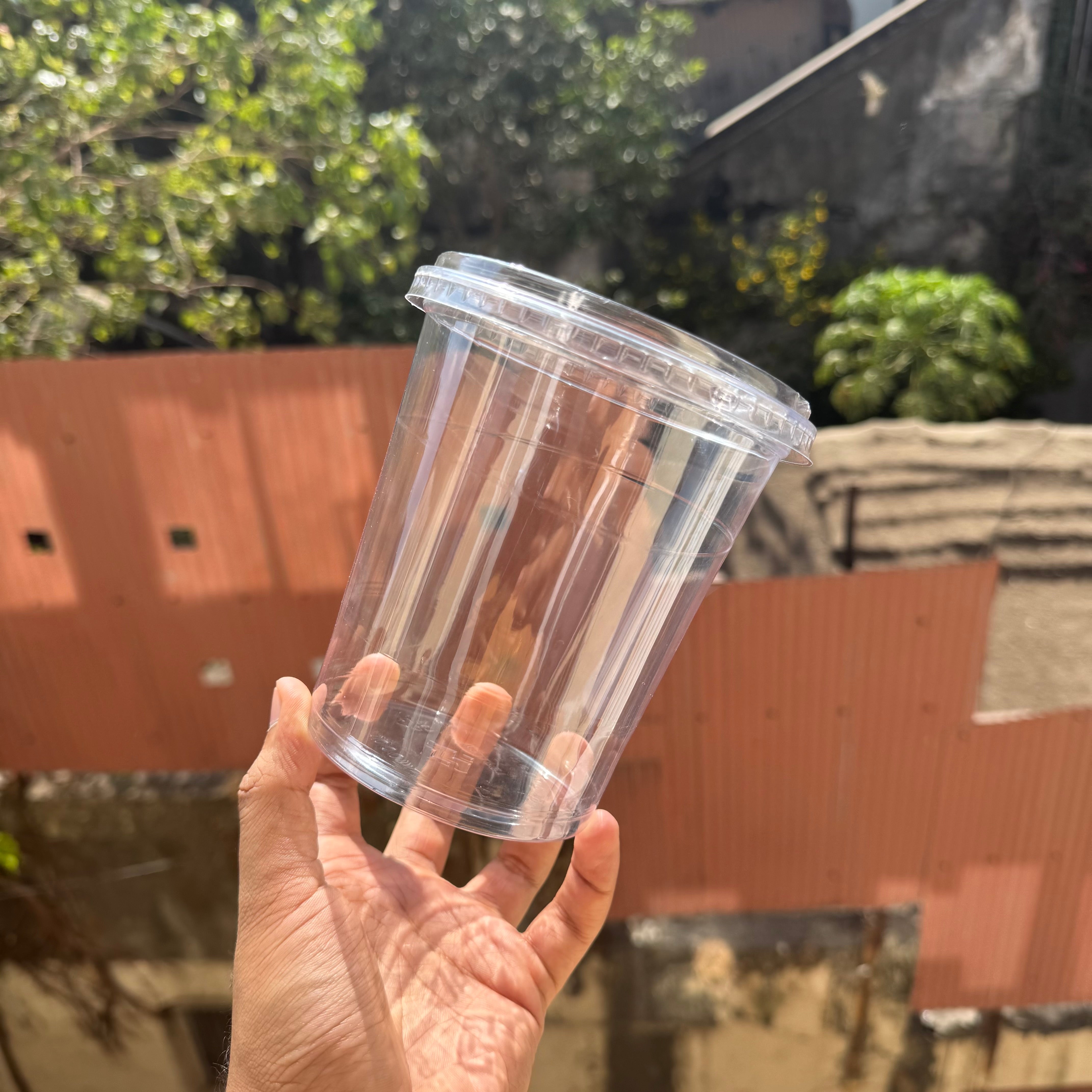 Round Dessert Container PVC With Lid 1000ml (10pc) •CFO