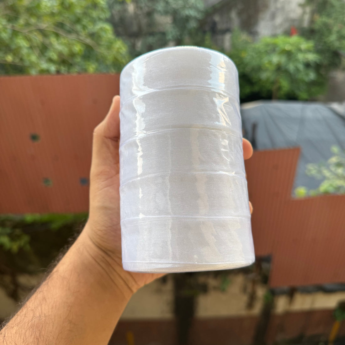 Sheer Organza Ribbon Roll (5 rolls) | White