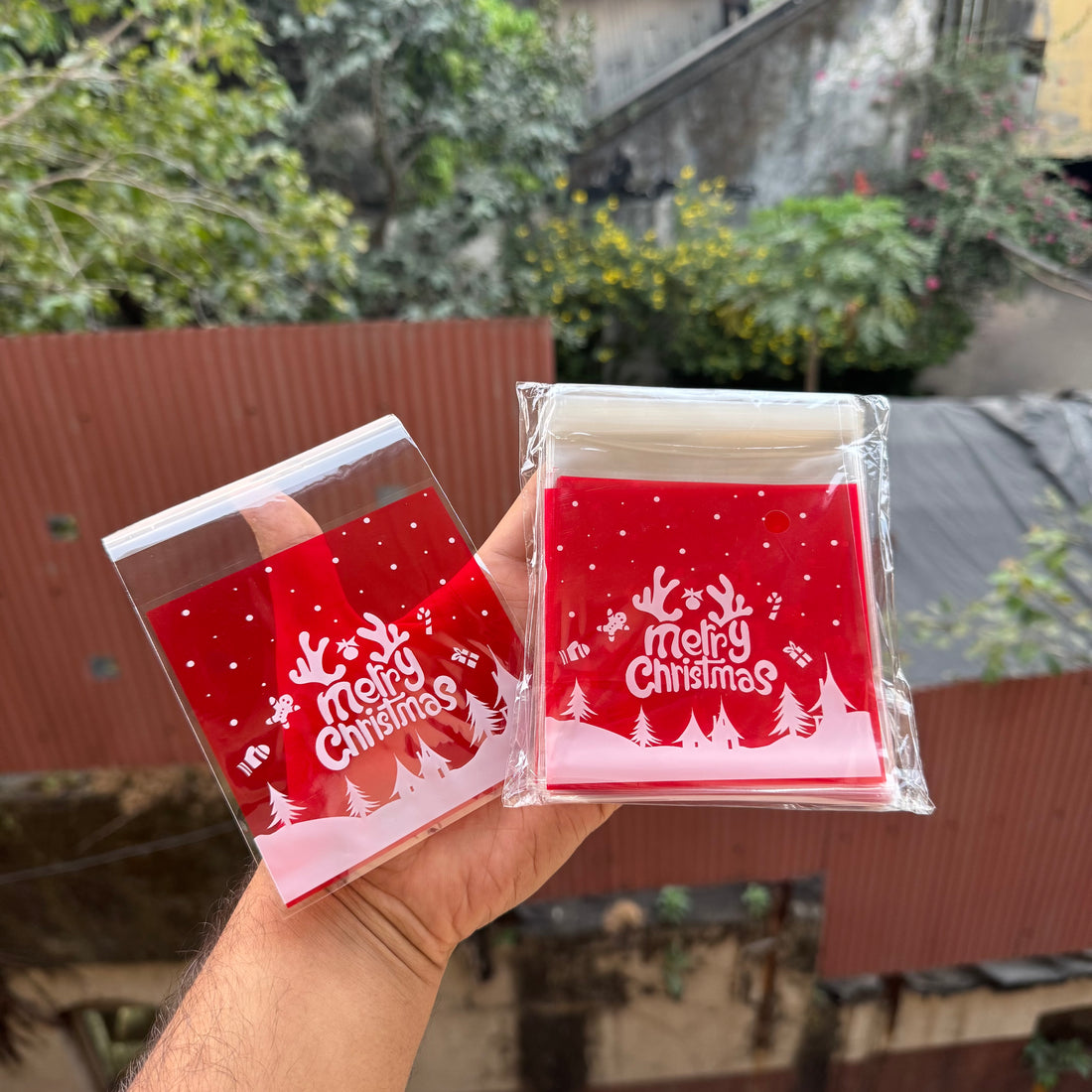 Christmas Cookie Pouch (100pcs in a pack approx) | 4x4inch with peel & seal