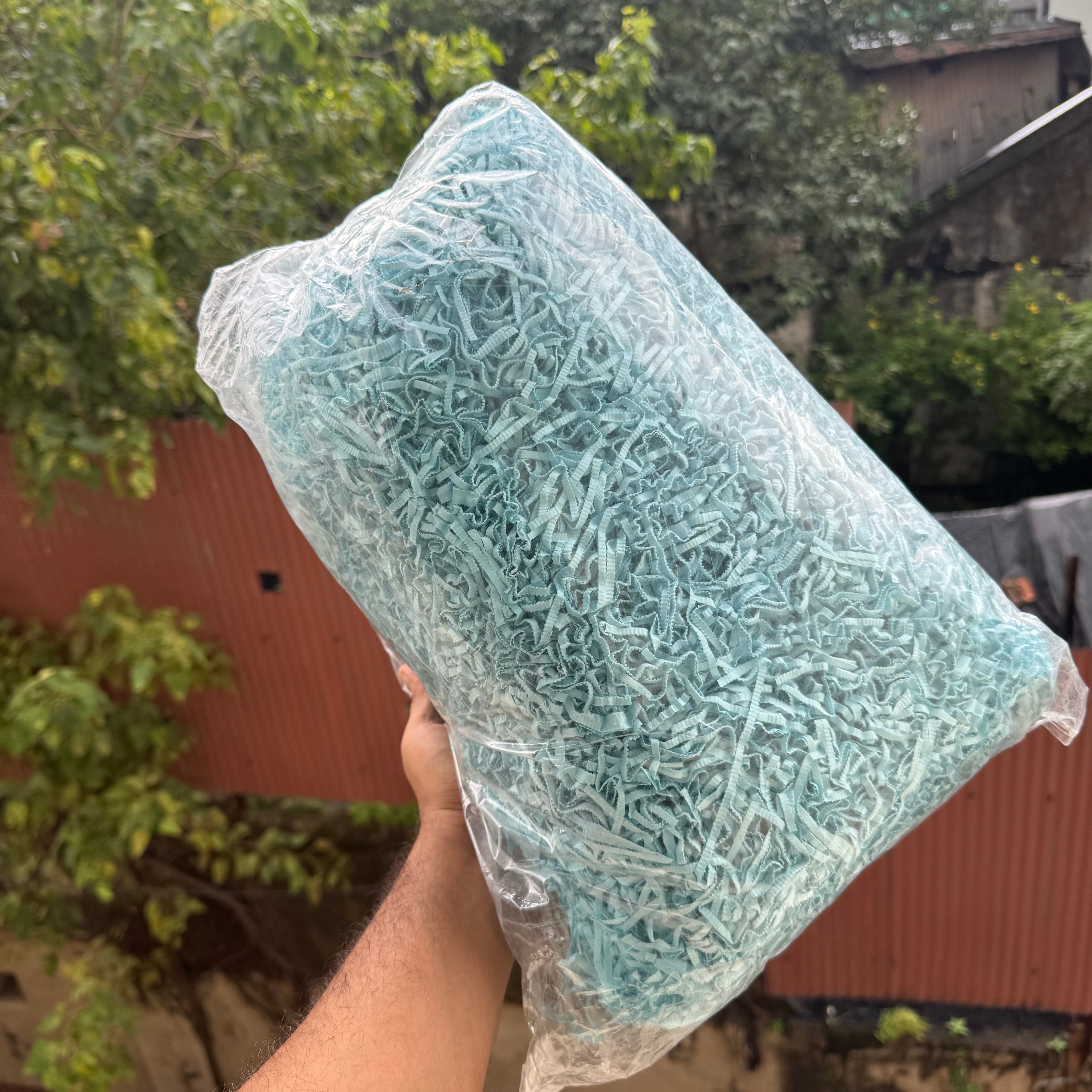 1Kg Crinkle Paper Shred - Baby Blue