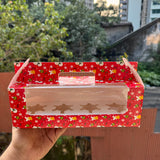 Christmas Box For 4 Cupcake / Jar / Candle / Bento Cupcake Hamper With Handle (10pc)