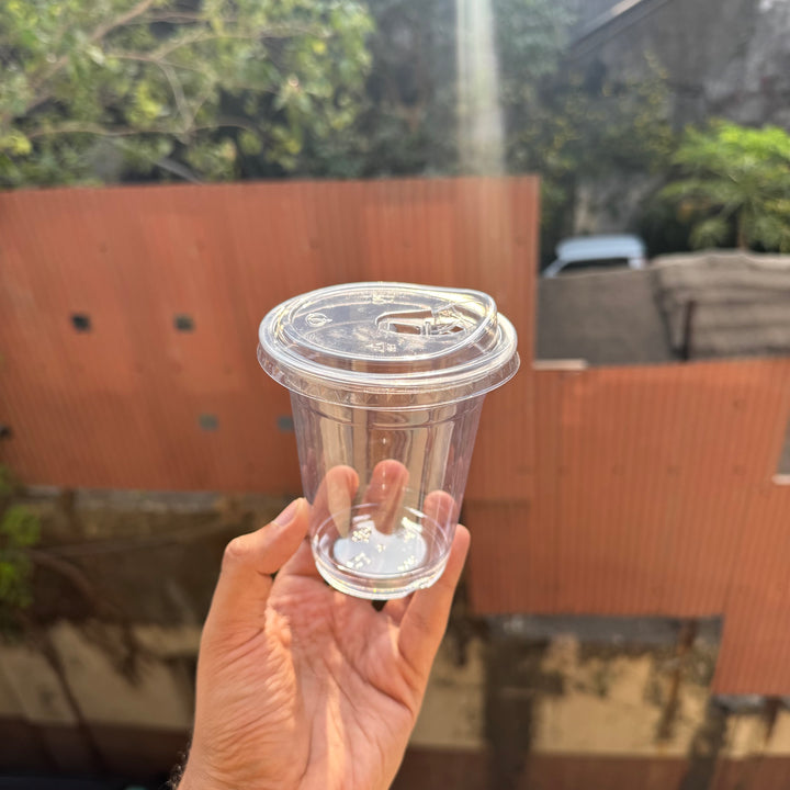 Trending Dessert Container PVC (10pc) • Coffee / Boba Tea Cups - 350ml with sipper lid • CFO
