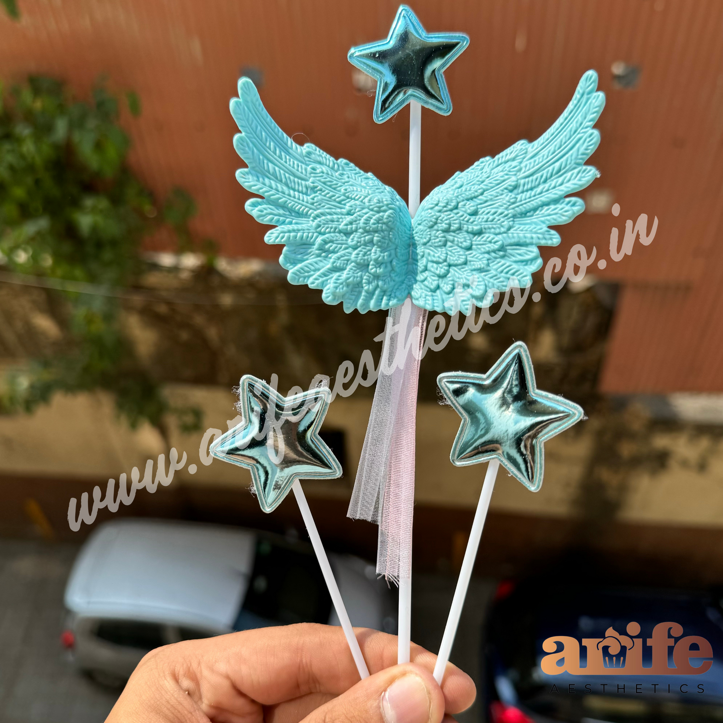 White Angel Wing & Star Topper