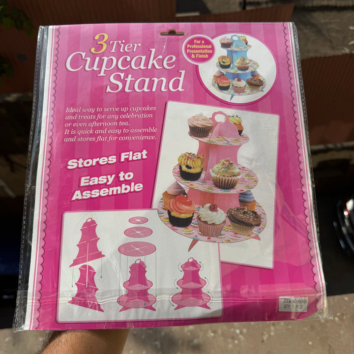 3 Tier Cupcake Stand Gold Shimmer