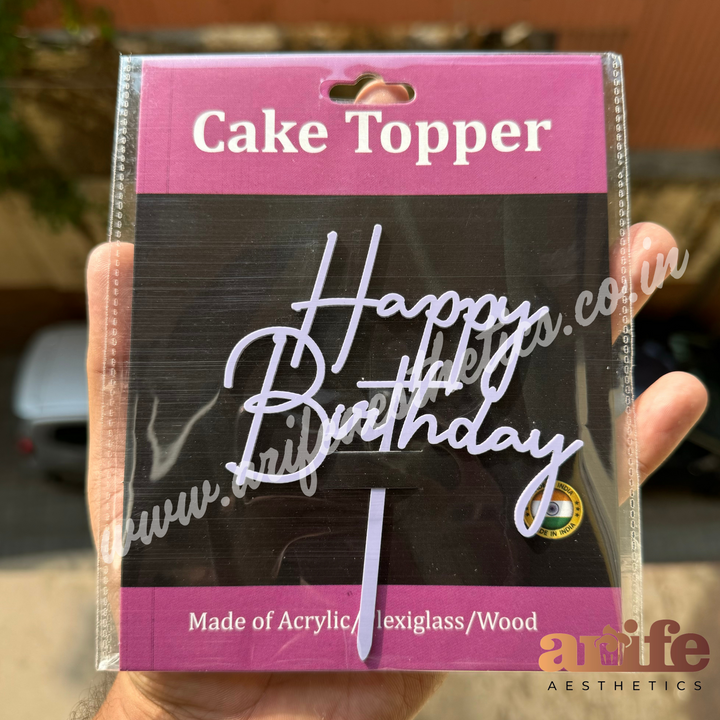 Happy Birthday 4” Topper Colourful - Purple