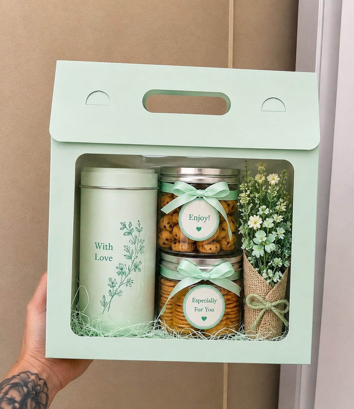 Trendy Bag For Hampers (10pc) | Mint Green