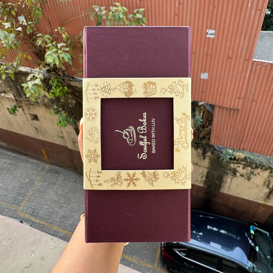 Logo Customised Plum Hamper Box With Sleeve (100 pc)