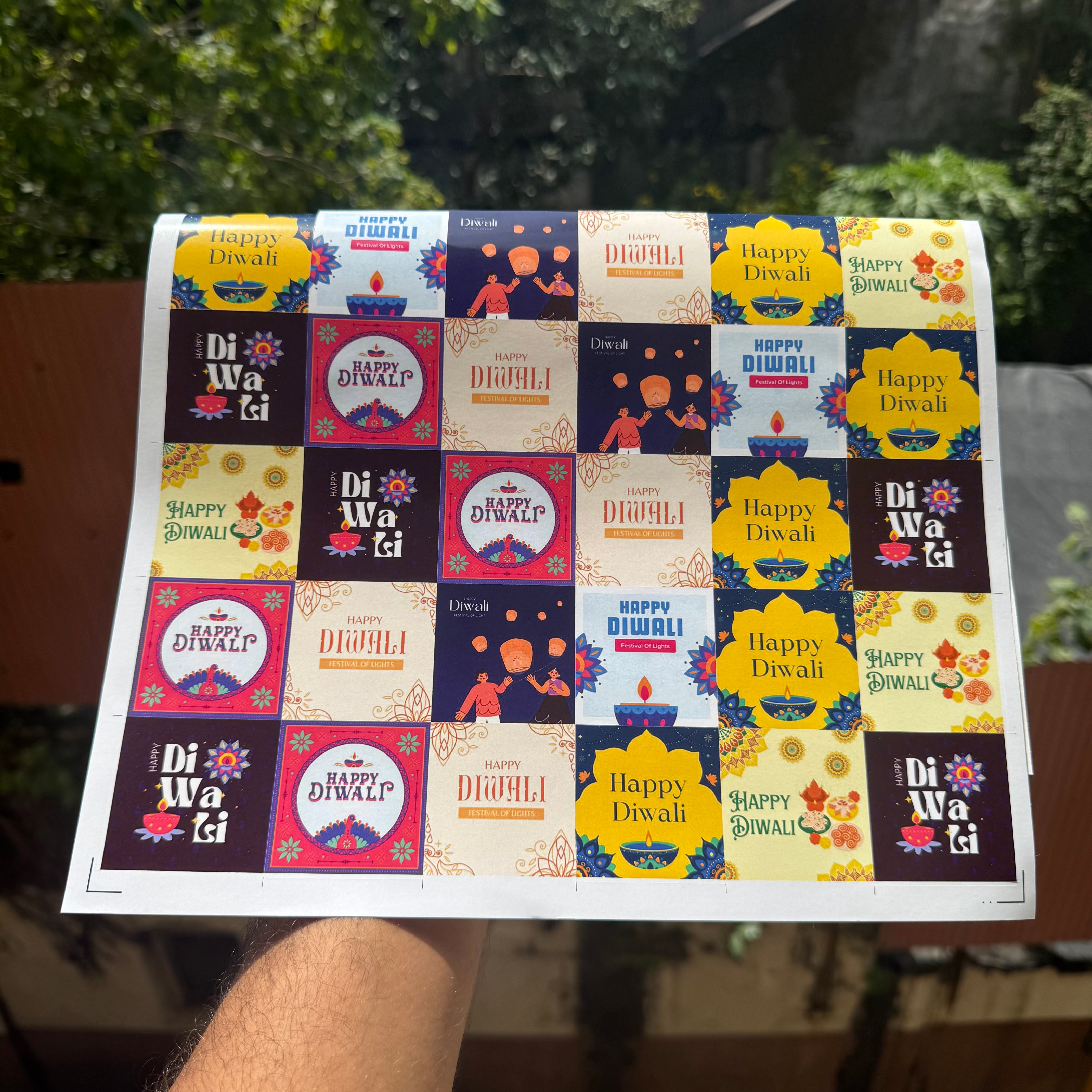 Diwali Sticker Sheet Square