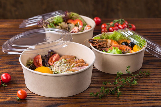 1300 ML  Kraft Tub With Transparent Lid / Salad Bowl (10pc)