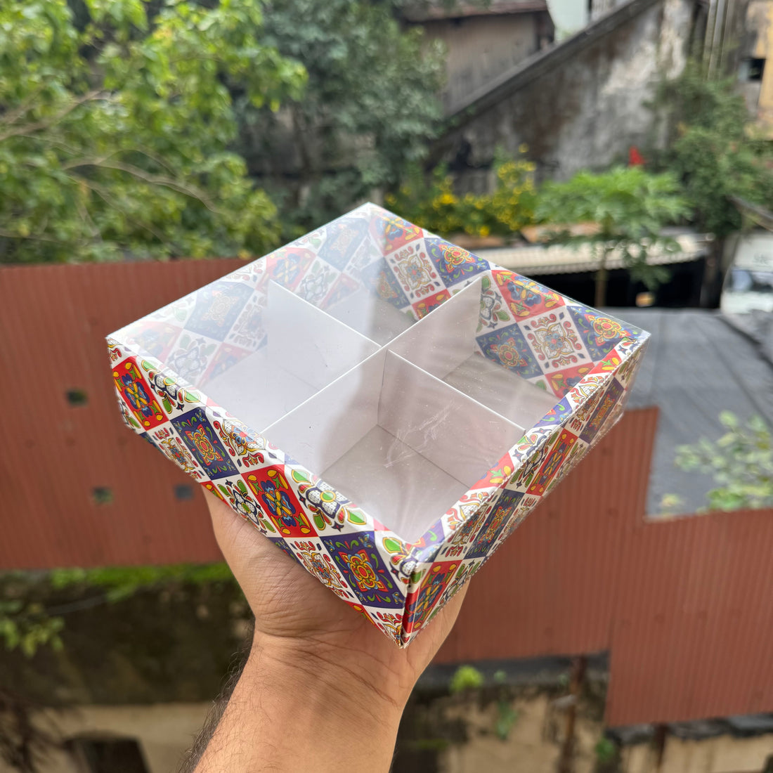 Diwali Four Brownie Partition Box (10pc) ~ Utsav Collection