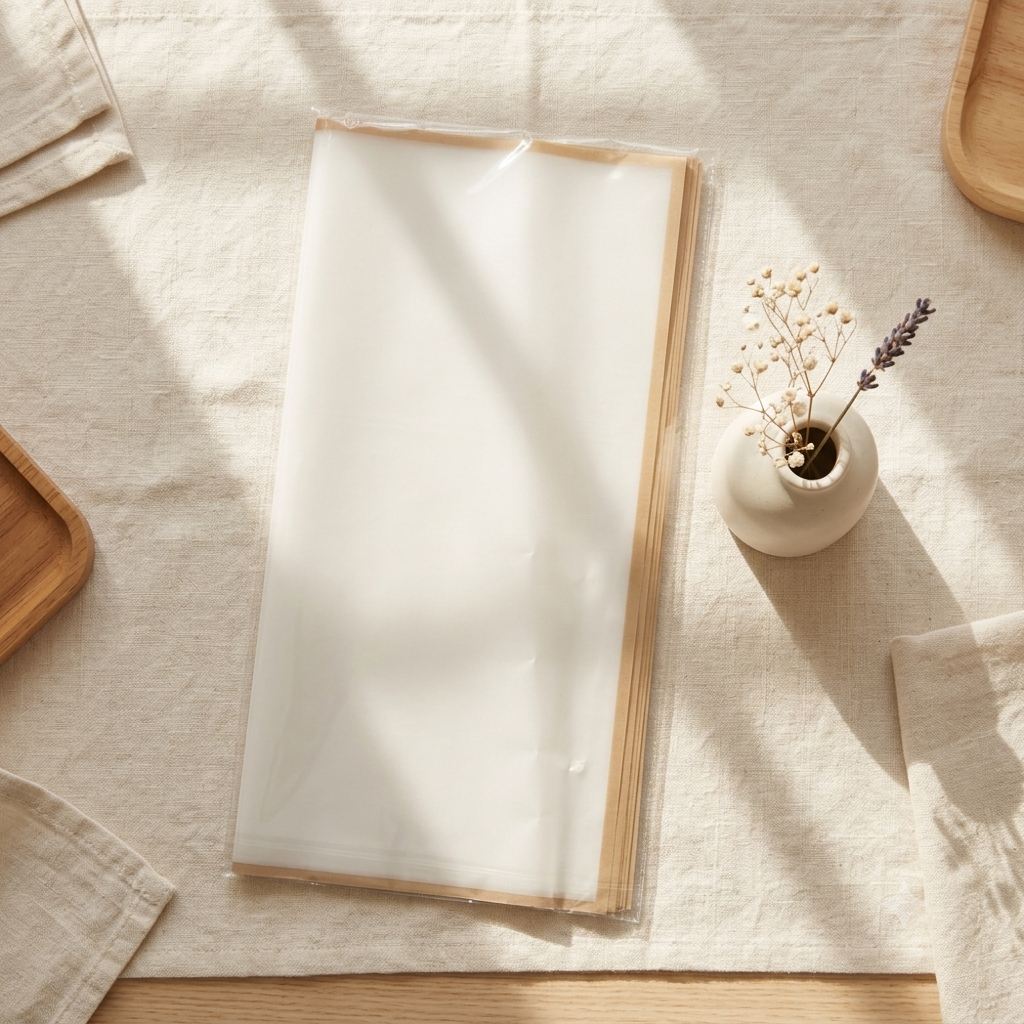 Bouquet Wrapping Sheet - White With Rose Gold Border - (20 sheets)