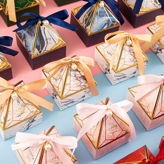 Pretty Diamond Box For Chocolates / Jewellery / Candles (10pc) includes ribbon