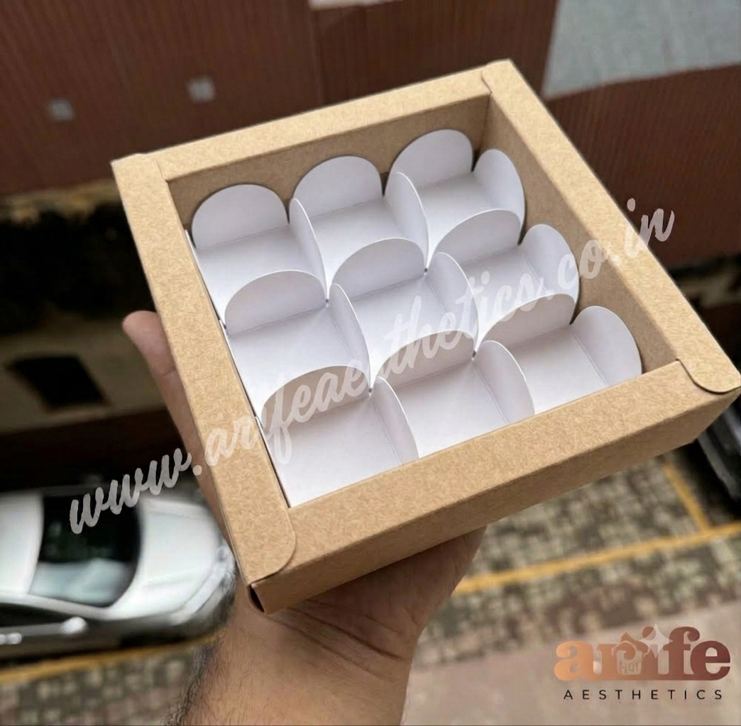 9 Cavity Chocolate Box (10pcs) | Kraft