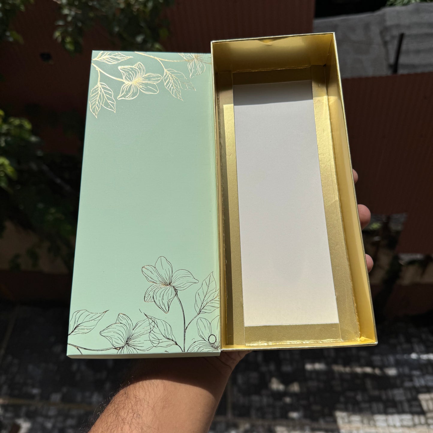Pastel Petals Collection - 10 Cavity Size 4 Brownie Box Mint Green (10pc) Top Bottom