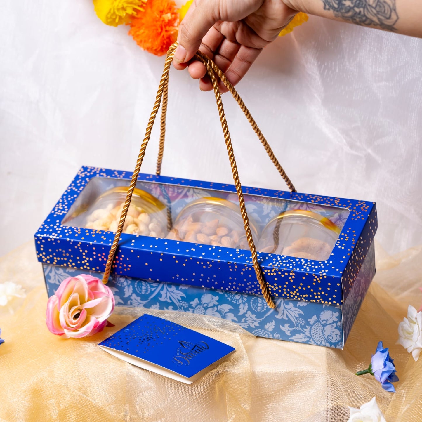 Festive Jar Hamper Box With Diwali Card (10pc)
