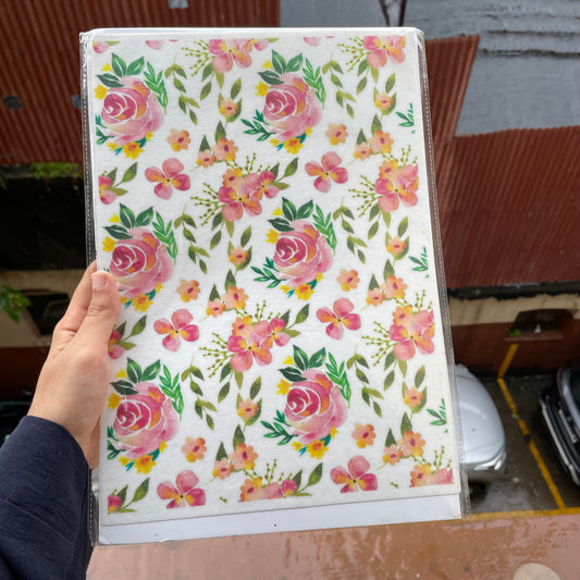 A4 Edible Floral Wafer Sheet