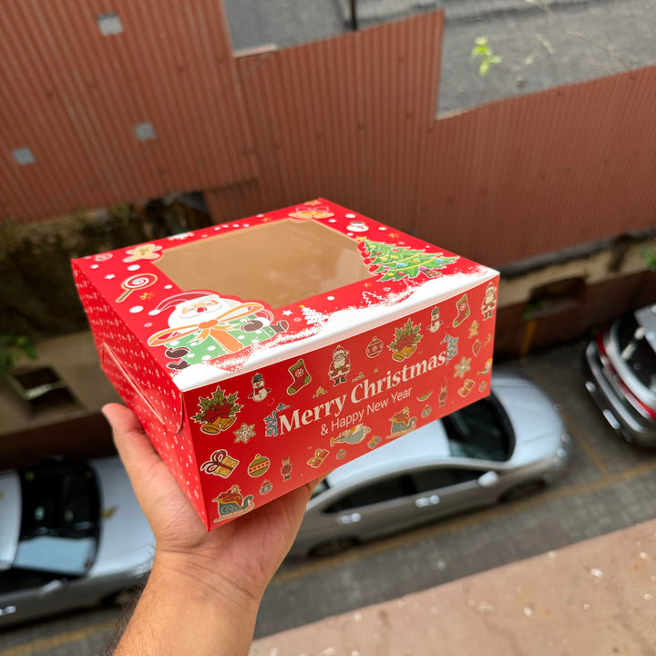 Christmas 7” Half Kg cake box (10 pc)
