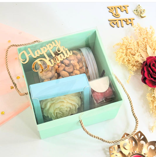 Hamper String Box With Transparent Lid 8x8x4 (10pcs)