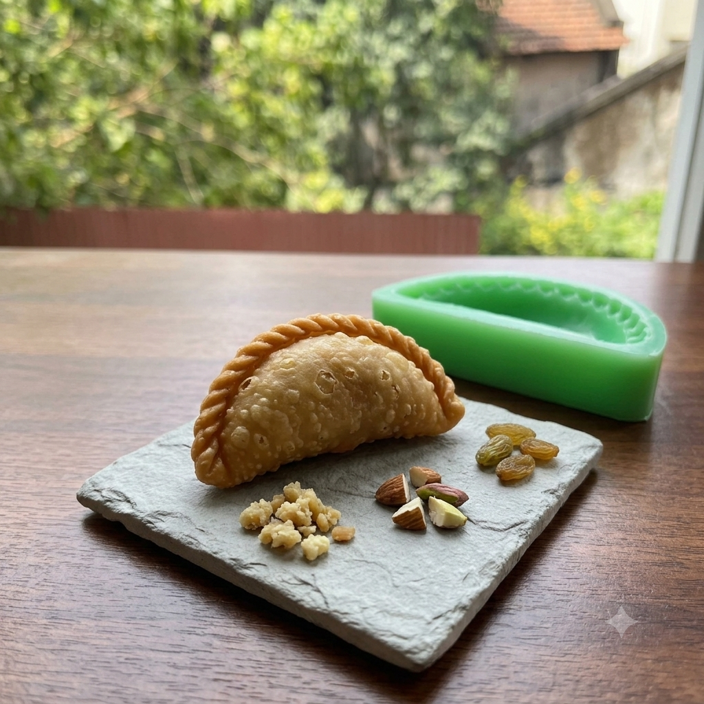 Diwali ~ Gujhiya Silicon Mould For Chocolates , Soap & Candle (1pc)