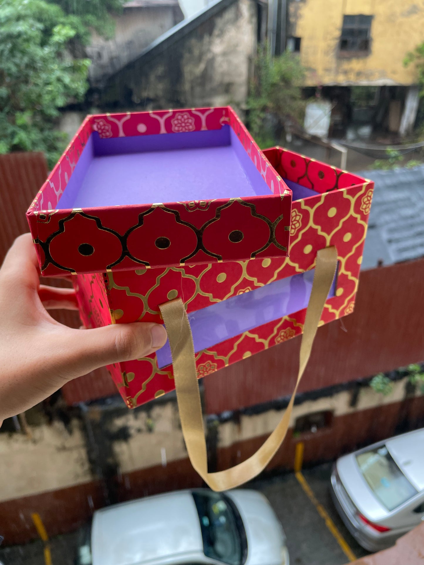 Ribbon hamper box 7by4by4