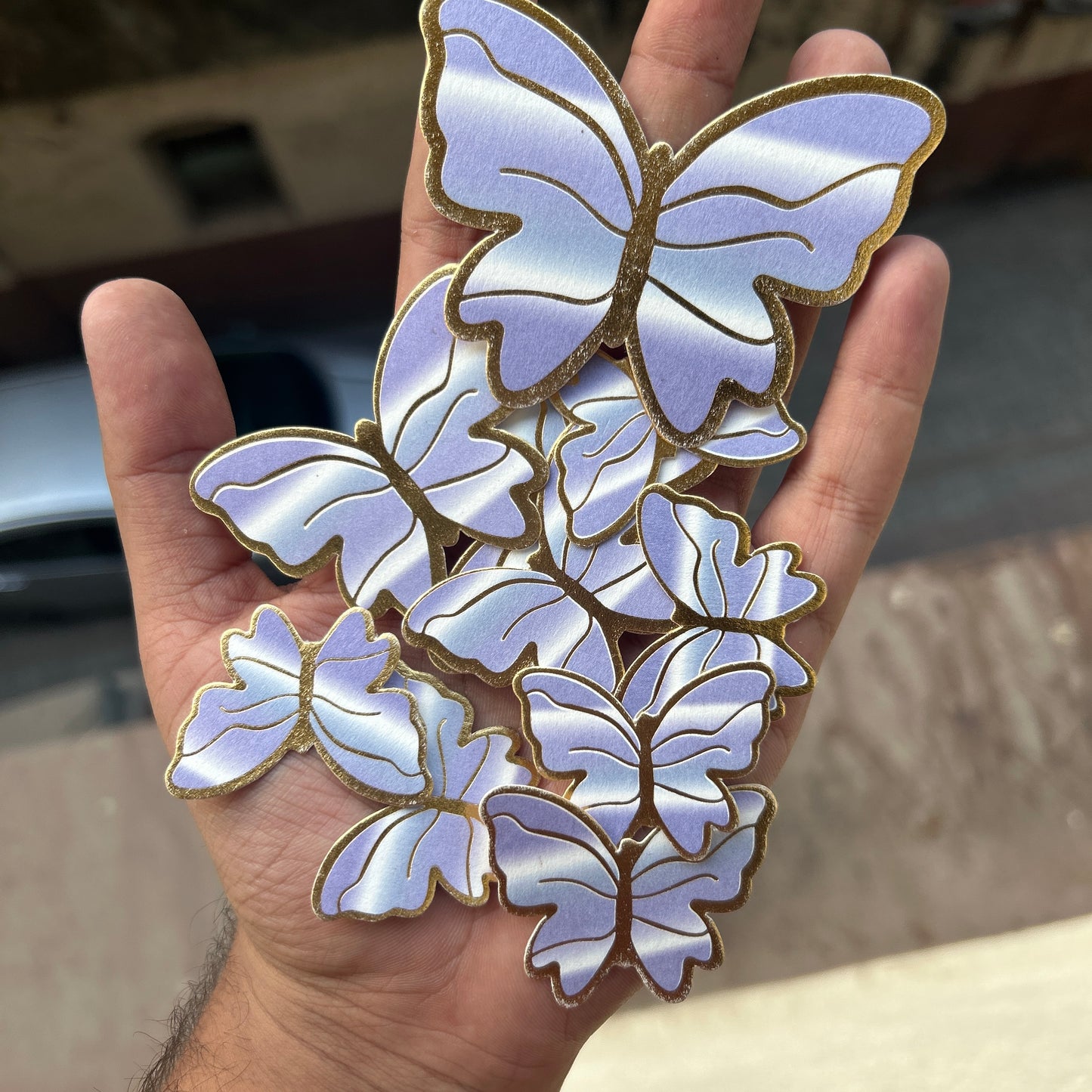 Butterfly Paper With Golden Border