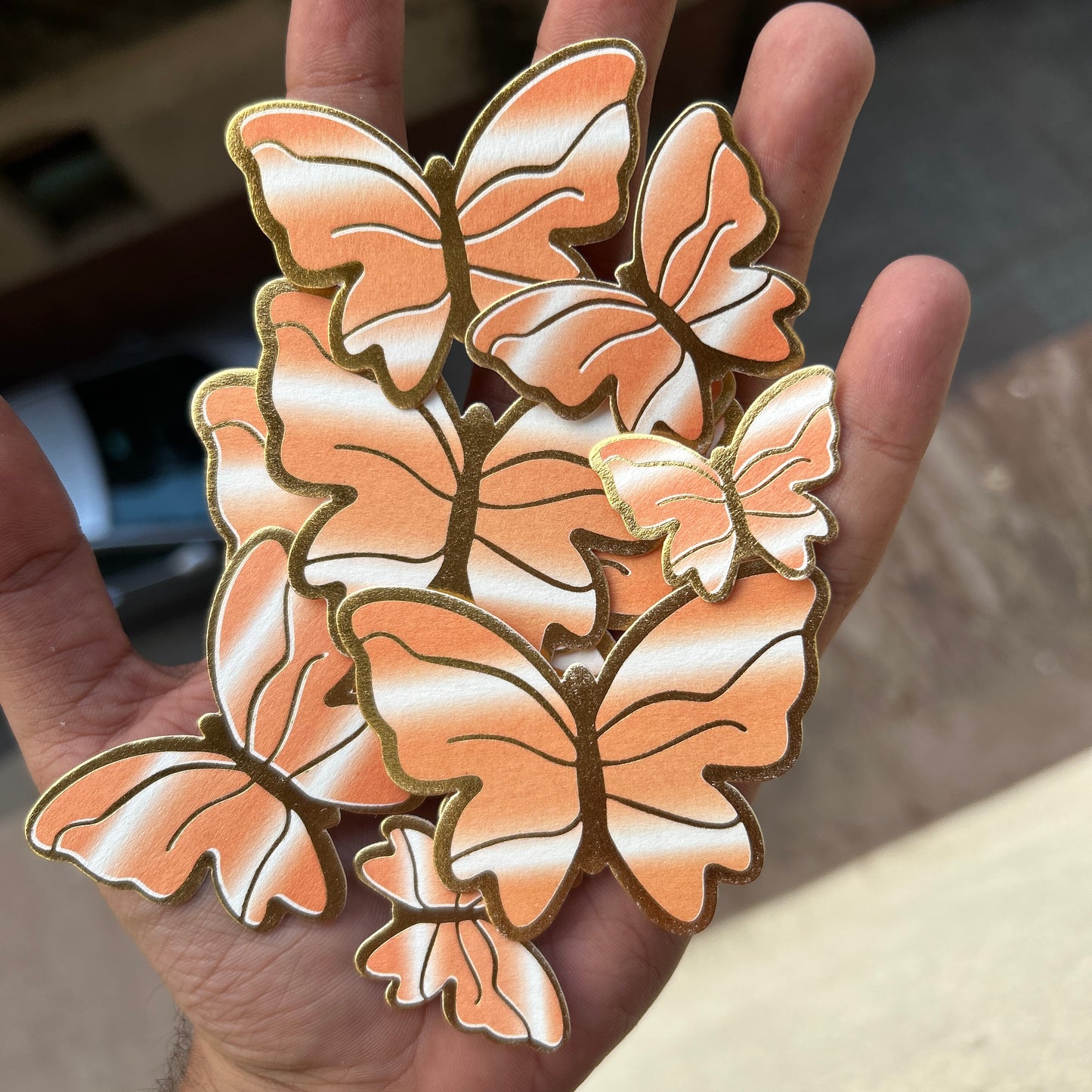 Butterfly Paper With Golden Border