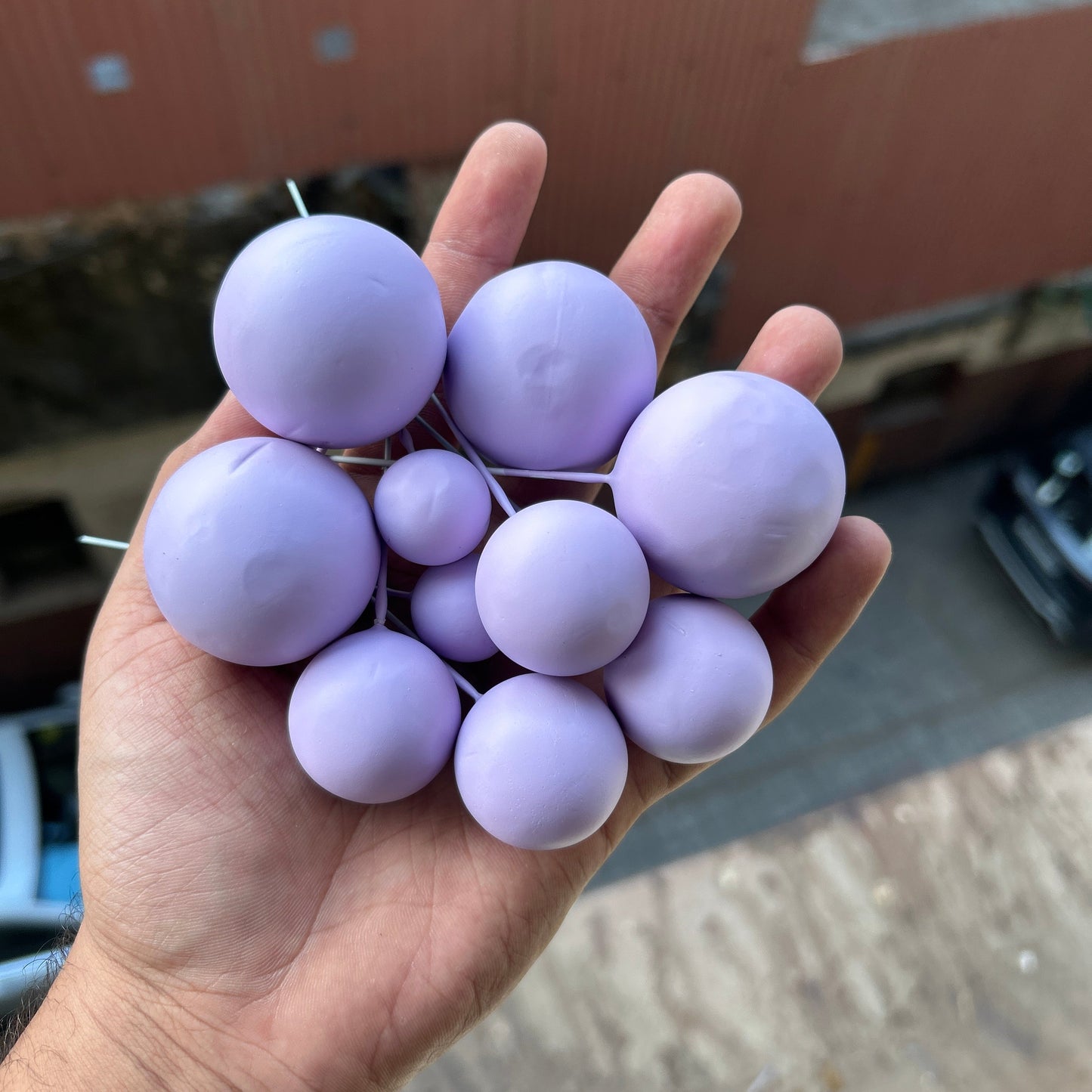 Purple Pastel Faux Ball Buy10 Get2 Free