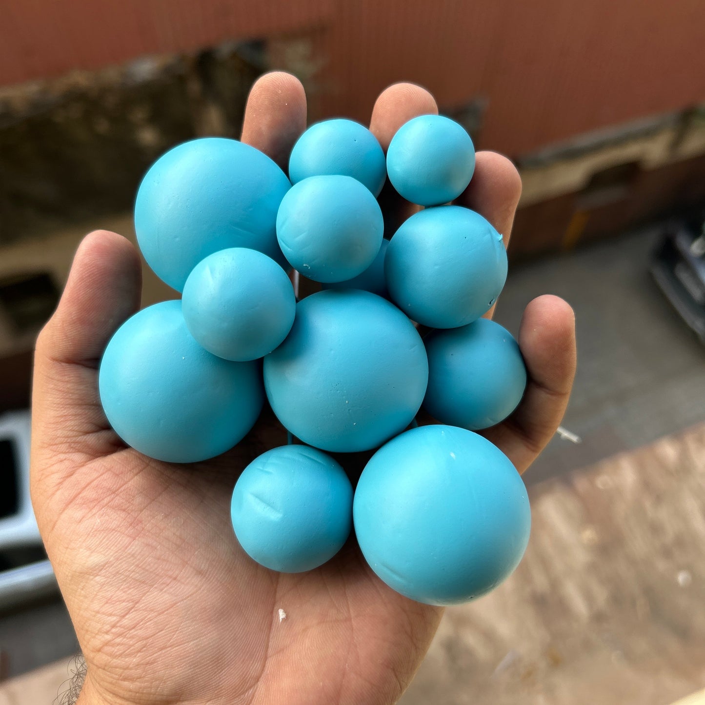 Dark Blue Pastel Faux Ball Buy10 Get2 Free