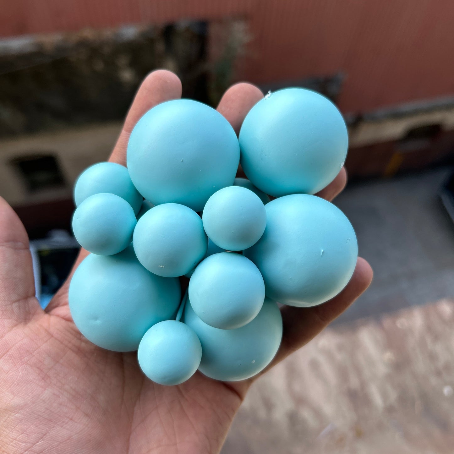 Aqua Blue Pastel Faux Ball Buy10 Get2 Free