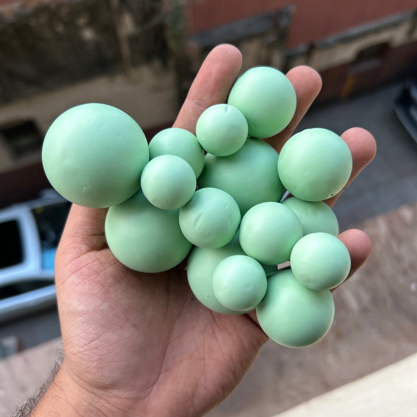 Dark Green Pastel Faux Ball Buy10 Get2 Free