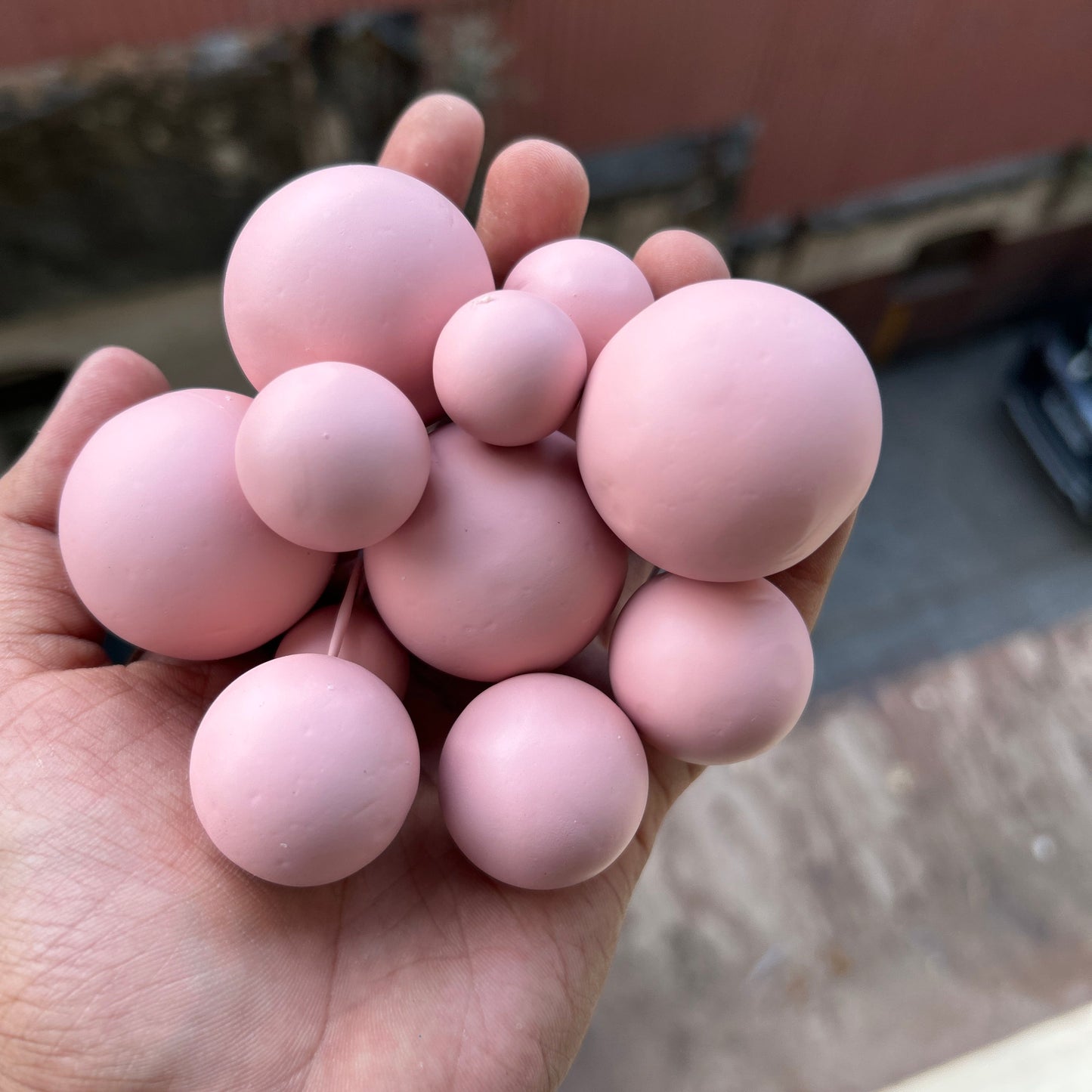 Hot Pink Pastel Faux Ball Buy10 Get2 Free