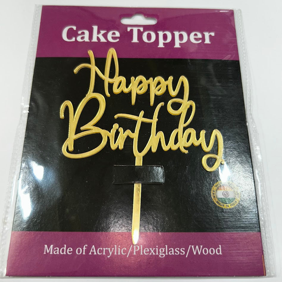 Happy Birthday Acrylic Cake Topper 4"