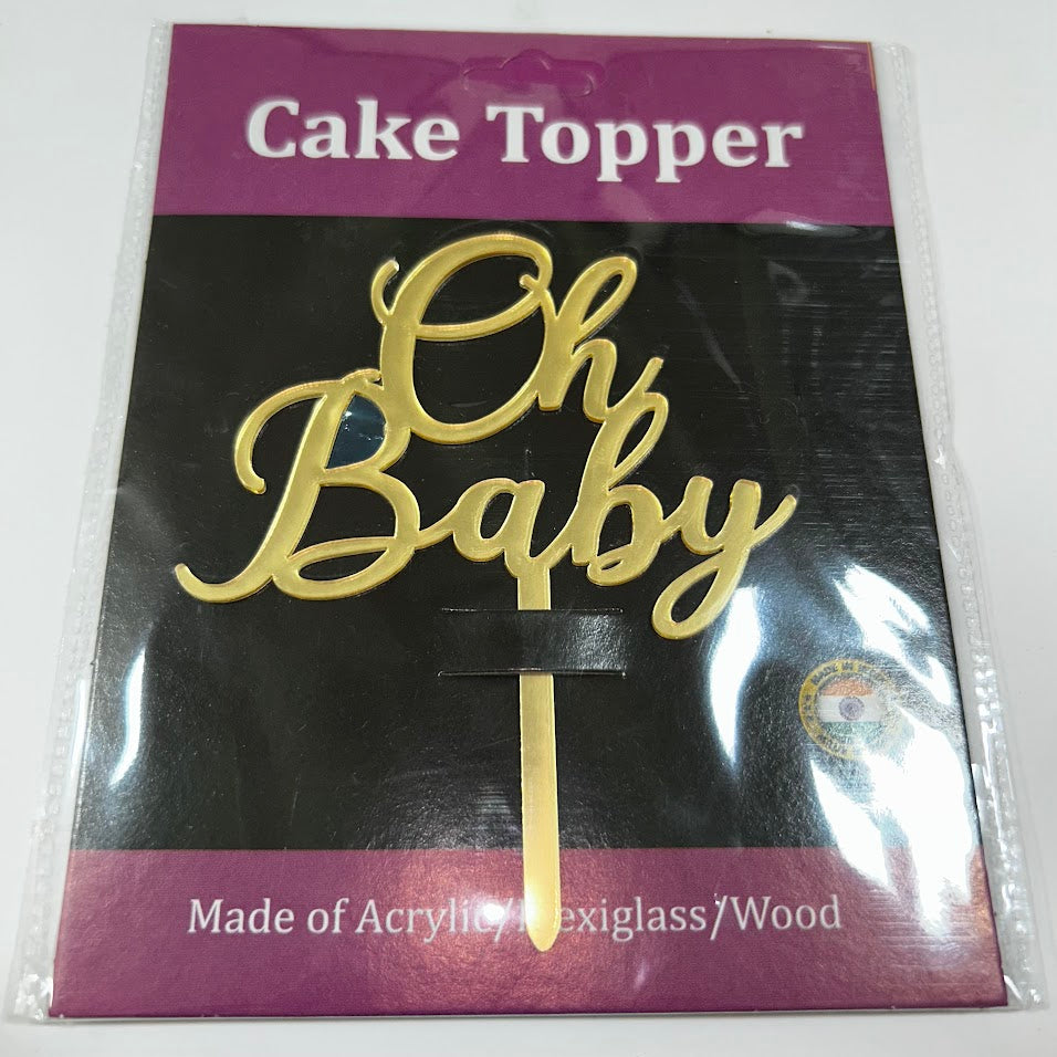 Oh Baby Acrylic Cake Topper 4”