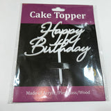 4” Happy Birthday Topper White Colour