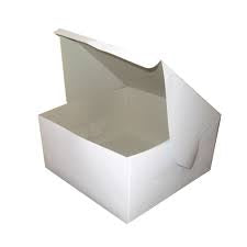 White -Plain White Paper Box 8x8x4 (Set Of 10 Pcs) For 1/2 Kg Cake