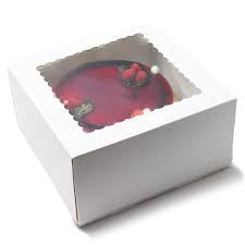 White - Window White Paper Box 8x8x4 For 1/2 Kg Cake