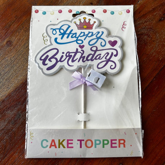 Happy Birthday Paper Topper With Led