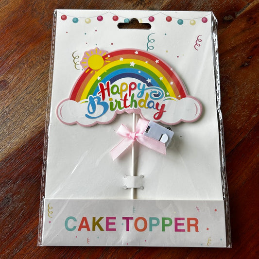 Happy Birthday Paper Topper Rainbow Led