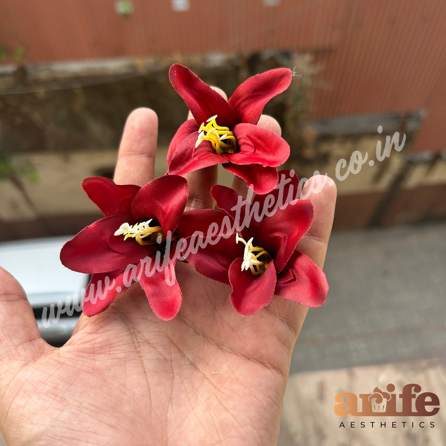 Lillie Artificial Flower 10pcs Red