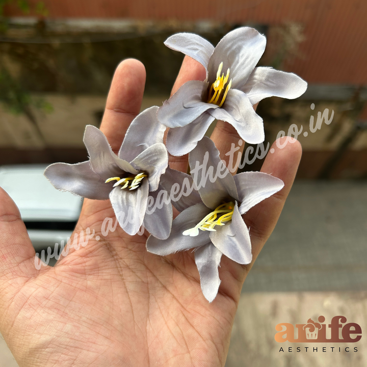 Lily Light Grey Artificial Flower 10pcs