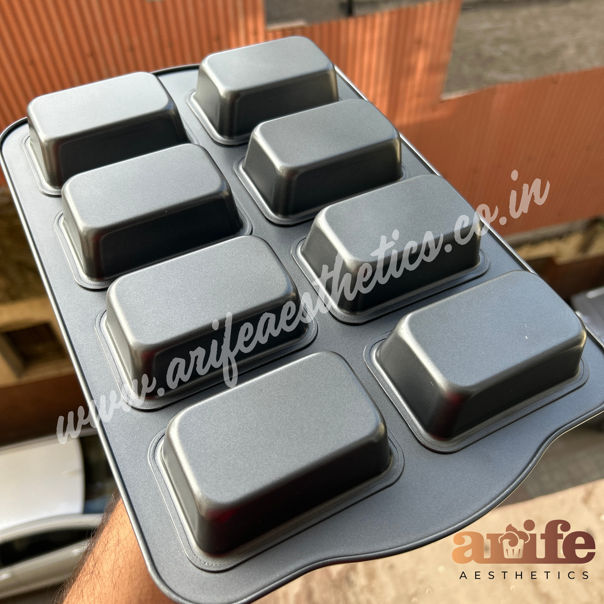 8 Cavity Rectangle Muffin Tray Nonstick Mould – Arife.Aesthetics
