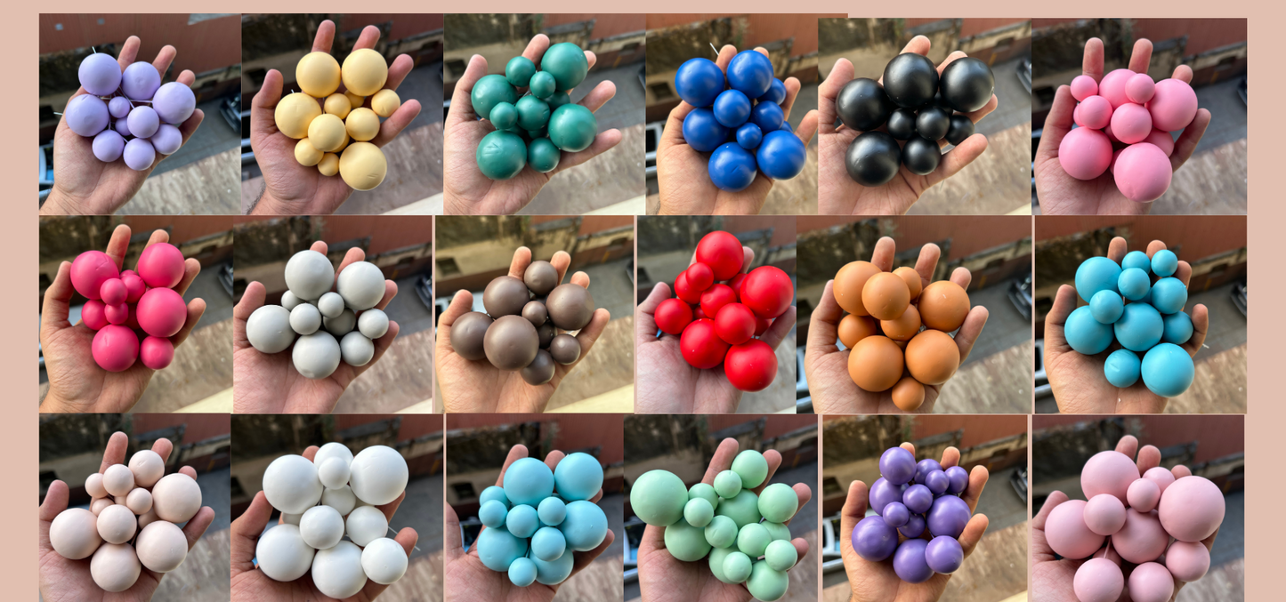 Grey Pastel Faux Ball Buy10 Get2 Free